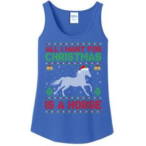 Funny Ugly All I Want For Christmas Is A Horse Gift Ladies Essential Tank