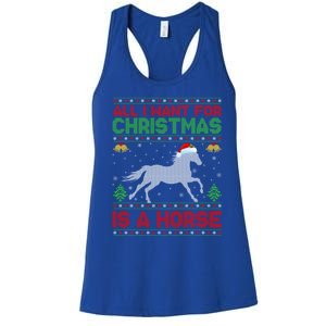 Funny Ugly All I Want For Christmas Is A Horse Gift Women's Racerback Tank