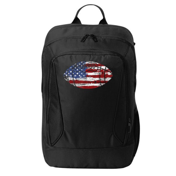 Football Usa American Flag Vintage Gift City Backpack