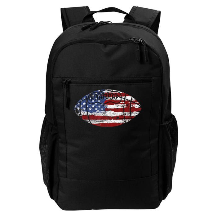 Football Usa American Flag Vintage Gift Daily Commute Backpack