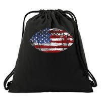 Football Usa American Flag Vintage Gift Drawstring Bag