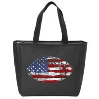 Football Usa American Flag Vintage Gift Zip Tote Bag