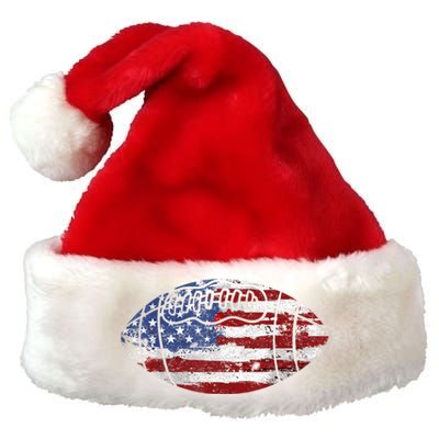 Football Usa American Flag Vintage Gift Premium Christmas Santa Hat