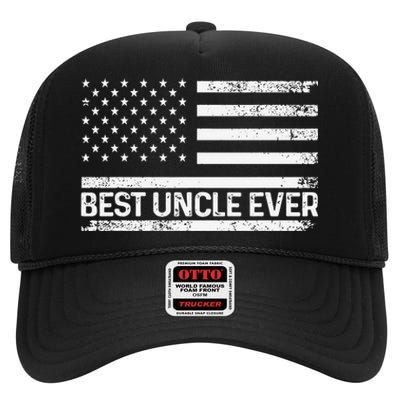 Funny Uncle Art For Uncle Best Uncle Ever US Flag Lover High Crown Mesh Back Trucker Hat