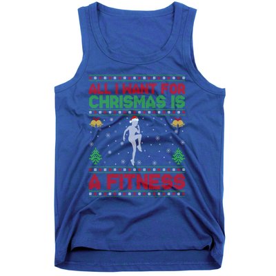 Funny Ugly All I Want For Christmas Is A Fitness Meaningful Gift Tank Top