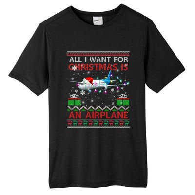 Funny Ugly All I Want For Christmas Is A Airplane Great Gift Tall Fusion ChromaSoft Performance T-Shirt