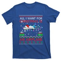 Funny Ugly All I Want For Christmas Is A Airplane Great Gift T-Shirt