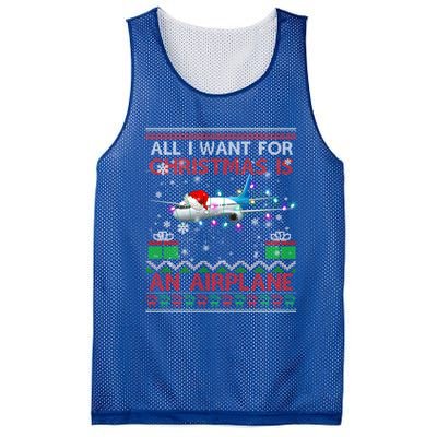 Funny Ugly All I Want For Christmas Is A Airplane Great Gift Mesh Reversible Basketball Jersey Tank