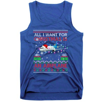 Funny Ugly All I Want For Christmas Is A Airplane Great Gift Tank Top