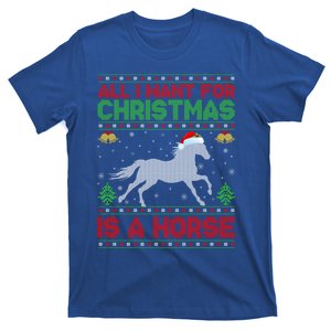 Funny Ugly All I Want For Christmas Is A Horse Gift T-Shirt