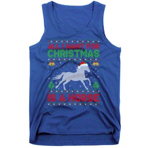 Funny Ugly All I Want For Christmas Is A Horse Gift Tank Top