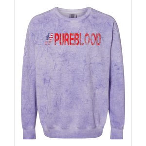 Free USA American Flag #PUREBLOOD Pure Blood Colorblast Crewneck Sweatshirt