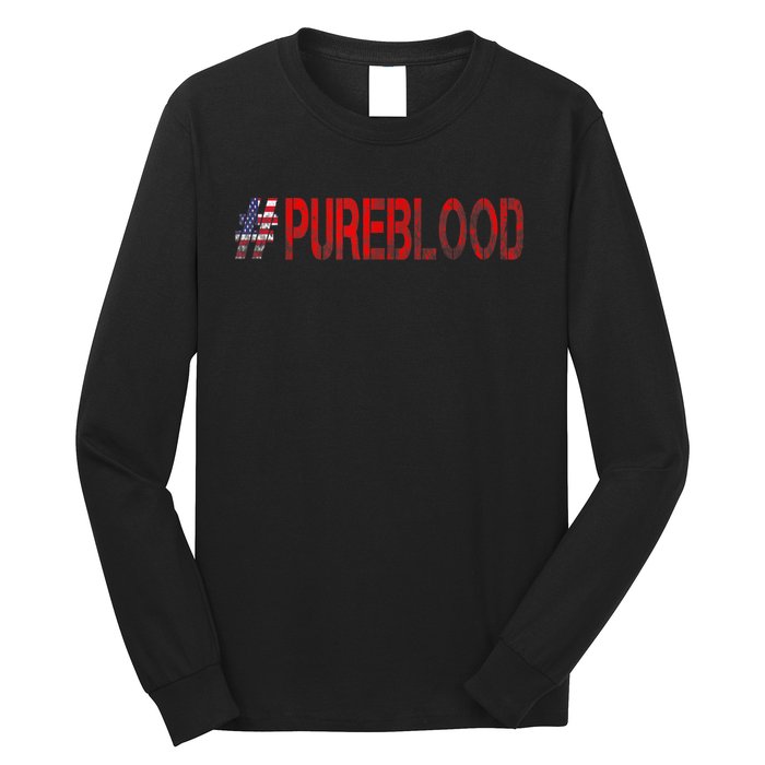 Free USA American Flag #PUREBLOOD Pure Blood Long Sleeve Shirt