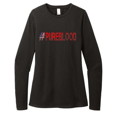 Free USA American Flag #PUREBLOOD Pure Blood Womens CVC Long Sleeve Shirt