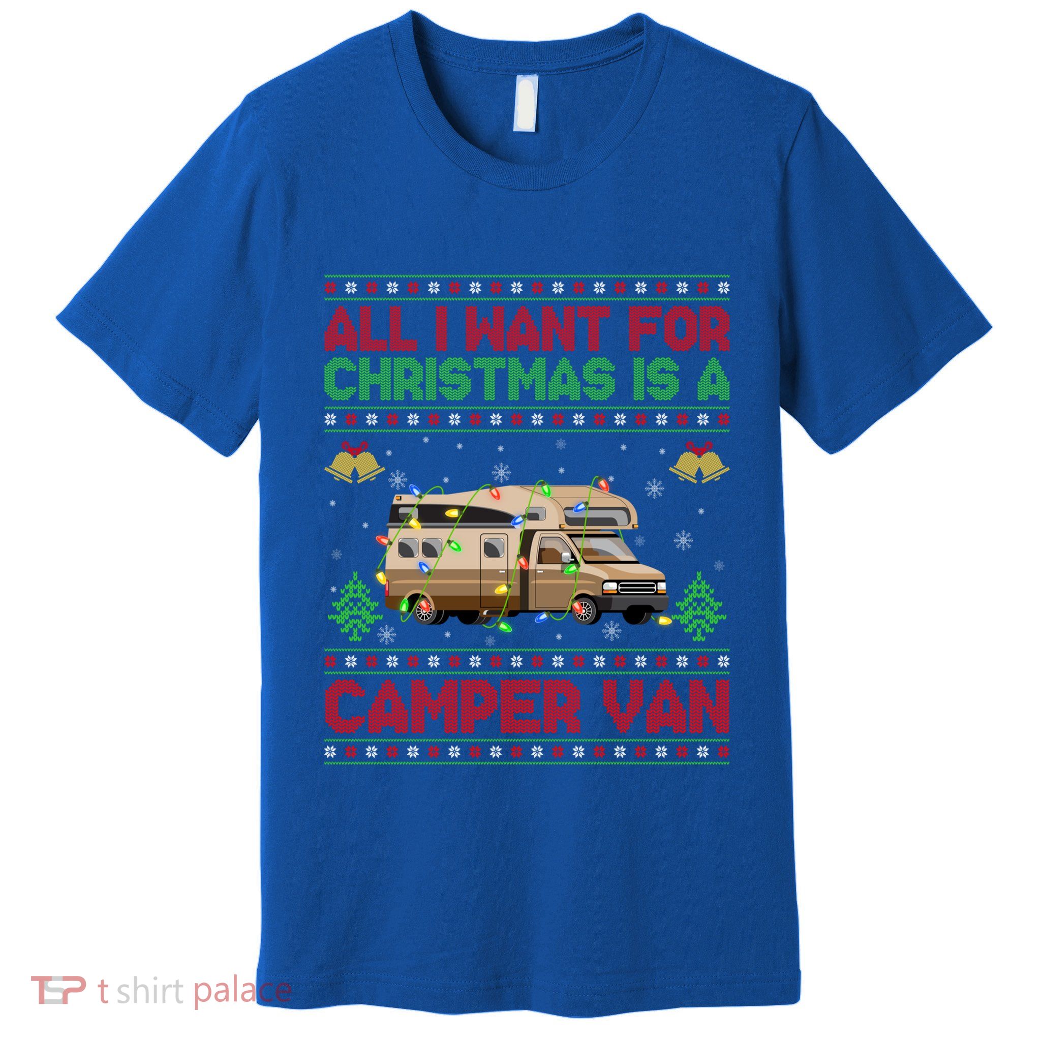 Funny Ugly All I Want For Christmas Is A Camper Van Cute Gift Premium T-Shirt