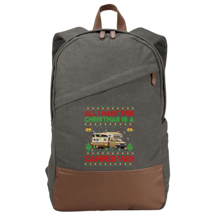 Funny Ugly All I Want For Christmas Is A Camper Van Cute Gift Cotton Canvas Backpack