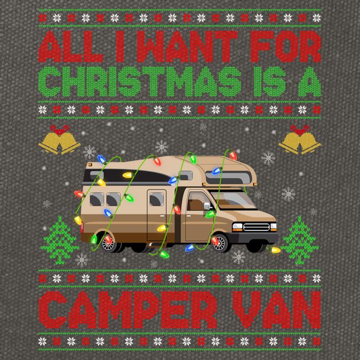 Funny Ugly All I Want For Christmas Is A Camper Van Cute Gift Cotton Canvas Backpack