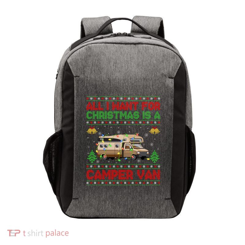 Funny Ugly All I Want For Christmas Is A Camper Van Cute Gift Vector Backpack