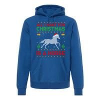 Funny Ugly All I Want For Christmas Is A Horse Gift Premium Hoodie