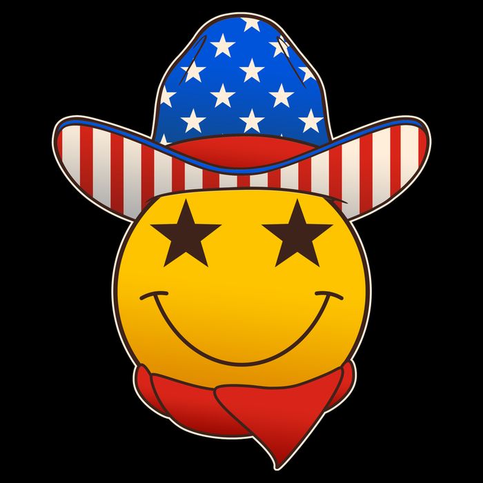 Funny USA American Flag Cowboy Smiley Emoji 16 in Basic Backpack
