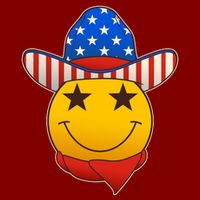 Funny USA American Flag Cowboy Smiley Emoji Cooling Performance Crew T-Shirt