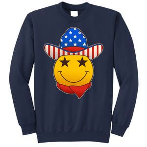 Funny USA American Flag Cowboy Smiley Emoji Sweatshirt