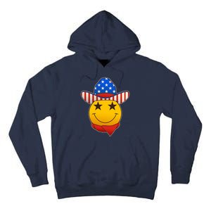 Funny USA American Flag Cowboy Smiley Emoji Tall Hoodie