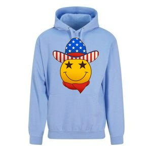 Funny USA American Flag Cowboy Smiley Emoji Unisex Surf Hoodie