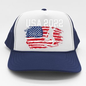 funny USA American Flag Soccer Tournament Trucker Hat