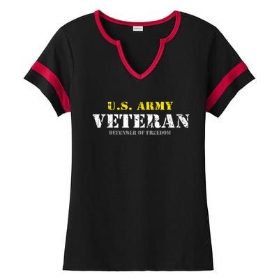 Funny U.S. Army Proud Army Veteran Vintage Gift Ladies Halftime Notch Neck Tee