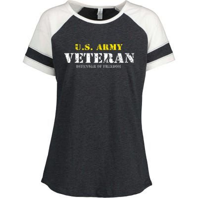 Funny U.S. Army Proud Army Veteran Vintage Gift Enza Ladies Jersey Colorblock Tee