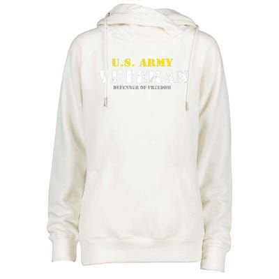 Funny U.S. Army Proud Army Veteran Vintage Gift Womens Funnel Neck Pullover Hood