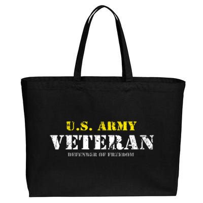 Funny U.S. Army Proud Army Veteran Vintage Gift Cotton Canvas Jumbo Tote