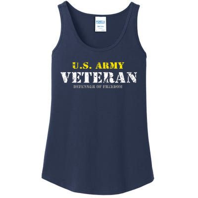 Funny U.S. Army Proud Army Veteran Vintage Gift Ladies Essential Tank