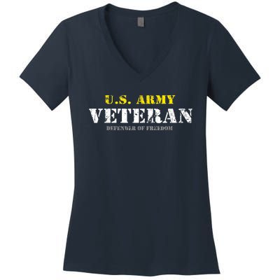 Funny U.S. Army Proud Army Veteran Vintage Gift Women's V-Neck T-Shirt