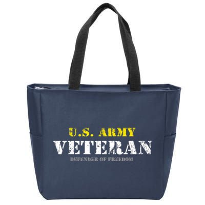 Funny U.S. Army Proud Army Veteran Vintage Gift Zip Tote Bag