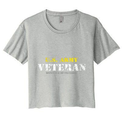 Funny U.S. Army Proud Army Veteran Vintage Gift Women's Crop Top Tee