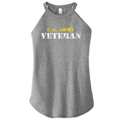 Funny U.S. Army Proud Army Veteran Vintage Gift Women's Perfect Tri Rocker Tank