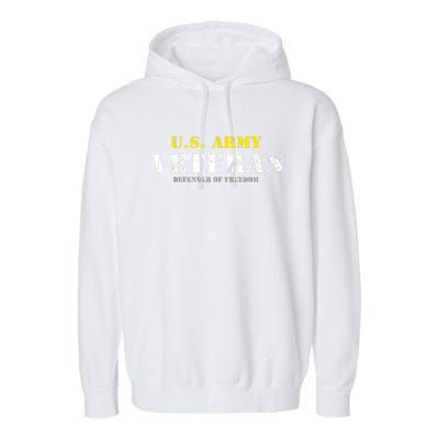 Funny U.S. Army Proud Army Veteran Vintage Gift Garment-Dyed Fleece Hoodie