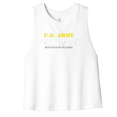 Funny U.S. Army Proud Army Veteran Vintage Gift Women's Racerback Cropped Tank