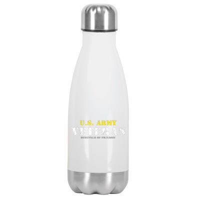 Funny U.S. Army Proud Army Veteran Vintage Gift Stainless Steel Insulated Water Bottle