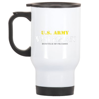 Funny U.S. Army Proud Army Veteran Vintage Gift Stainless Steel Travel Mug