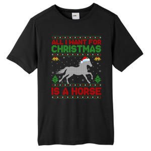 Funny Ugly All I Want For Christmas Is A Horse Gift Tall Fusion ChromaSoft Performance T-Shirt