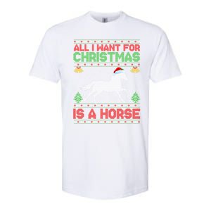 Funny Ugly All I Want For Christmas Is A Horse Gift Softstyle CVC T-Shirt