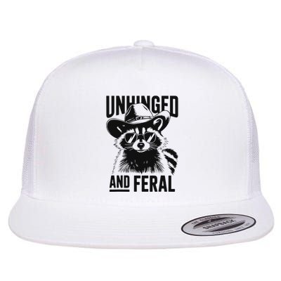 Funny Unhinged And Feral Raccoon Cowboy Trash Panda Flat Bill Trucker Hat