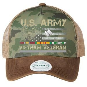 Funny US Army Vietnam Veteran USA Flag A Great Gift For Veteran Vietnam Army Legacy Tie Dye Trucker Hat