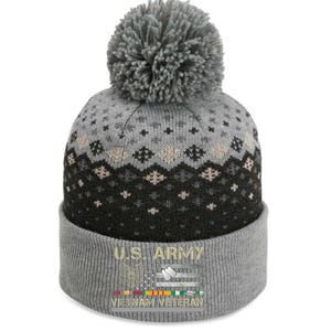 Funny US Army Vietnam Veteran USA Flag A Great Gift For Veteran Vietnam Army The Baniff Cuffed Pom Beanie