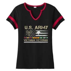 Funny US Army Vietnam Veteran USA Flag A Great Gift For Veteran Vietnam Army Ladies Halftime Notch Neck Tee