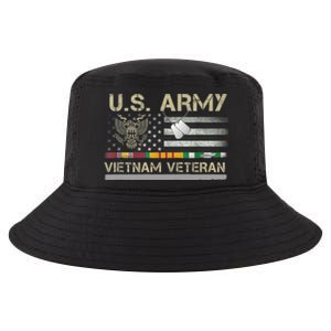 Funny US Army Vietnam Veteran USA Flag A Great Gift For Veteran Vietnam Army Cool Comfort Performance Bucket Hat