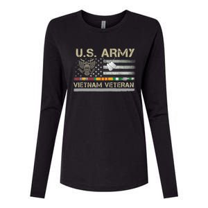 Funny US Army Vietnam Veteran USA Flag A Great Gift For Veteran Vietnam Army Womens Cotton Relaxed Long Sleeve T-Shirt